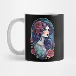 Victorian Gothic Girl with Purple Hair Mug